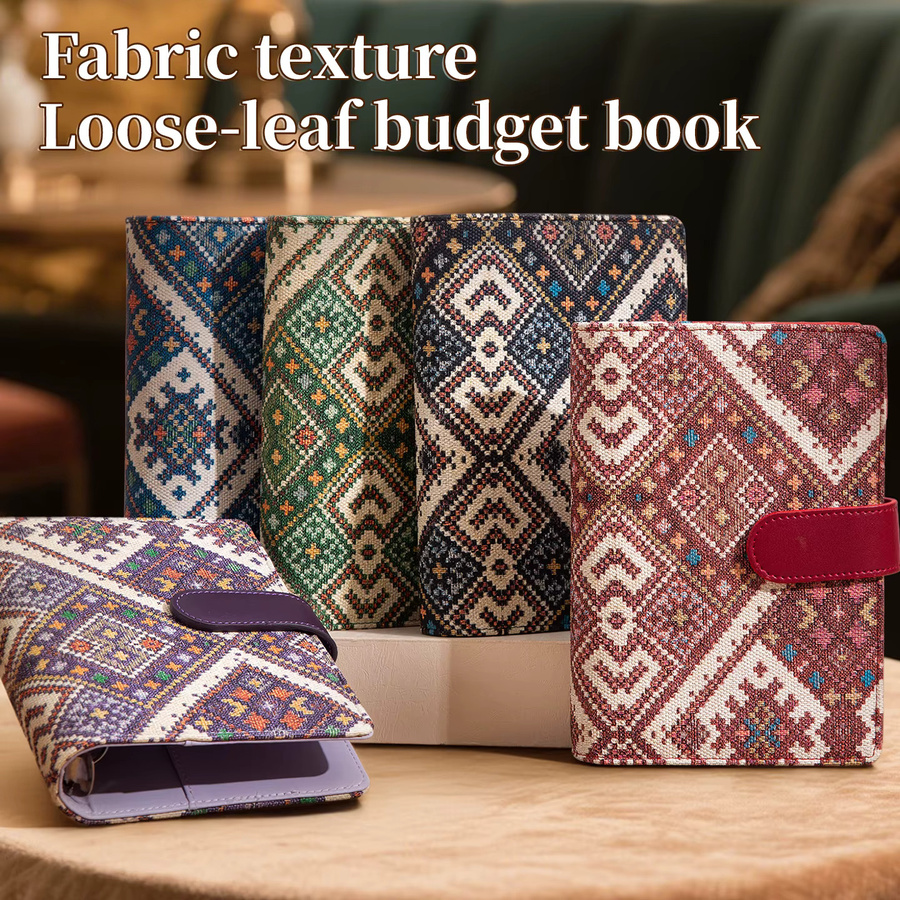Coliky A6 Budget-Planer Ringbuch mit Stoff-Textur und Kunststoff-Ordner in Multicolour - Bild 5