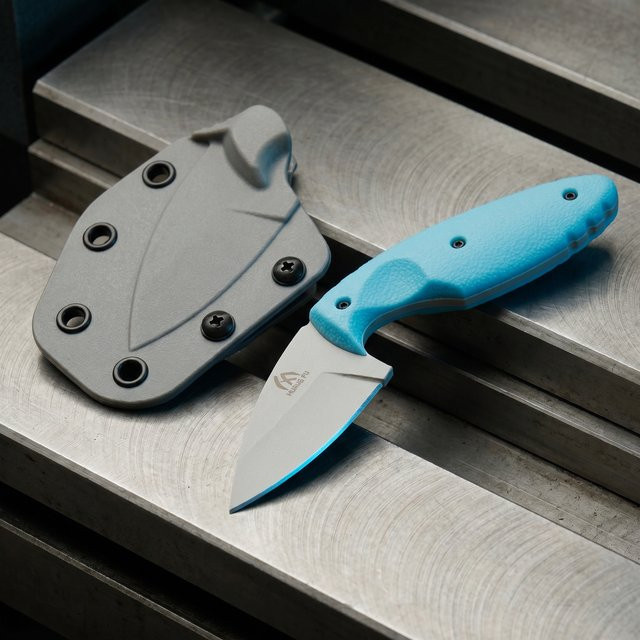 HUANGFU Outdoor-Messer aus Stahl in Blau, leichtes und robustes Schneidwerkzeug für Camping und Reisen - Bild 1