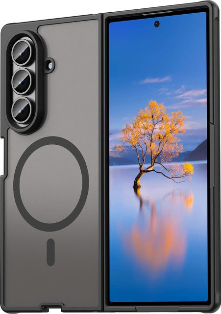 Samsung Galaxy Z Fold 7 Hülle Luxuriöse Schlanke Matte MagSafe Schutzhülle aus PC und TPU Hybrid Armor in Schwarz - Bild 1