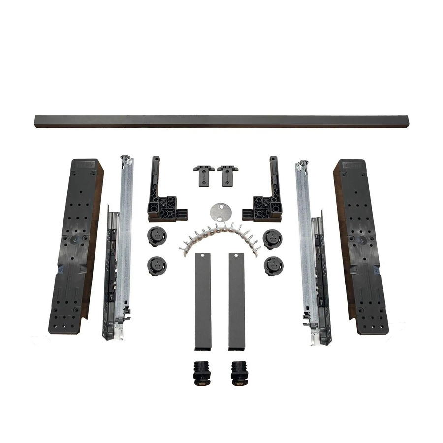 Blum Space-Step Sockelbeschlag Set mit Querprofil und Distanzleiste in Schwarz Matt, Länge: 410 mm - Bild 2