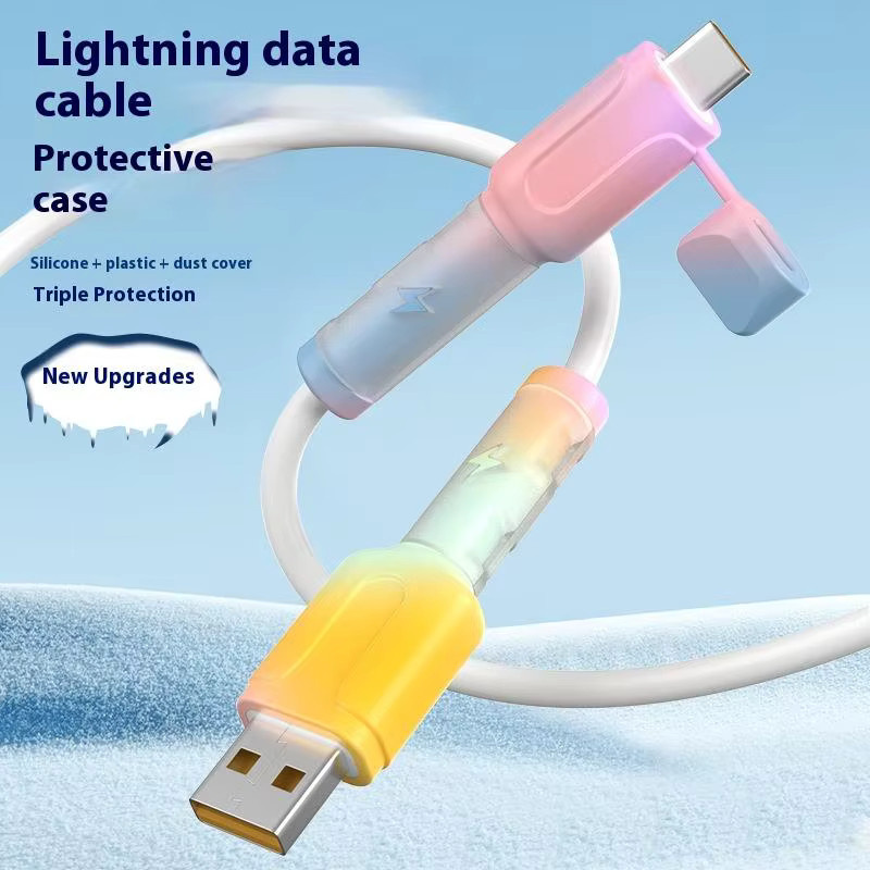 Weicher Silikon-Kabelwickler und Schutz für USB Typ C in Multicolor für Huawei und OPPO VIVO Datenkabel - Bild 3