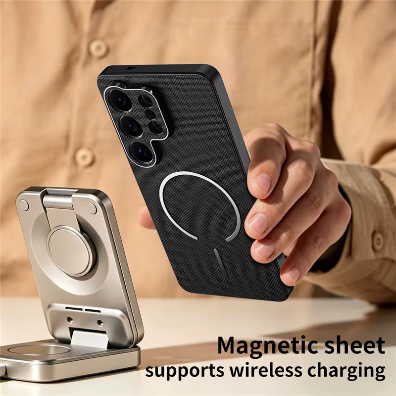 Magnetische PU-Lederhülle für Samsung Galaxy S26 S25 S24 S23 FE S22 Plus Ultra A16 A17 A26 A36 A56 A37 A57 mit MagSafe Kompatibilität in Purple - Bild 2