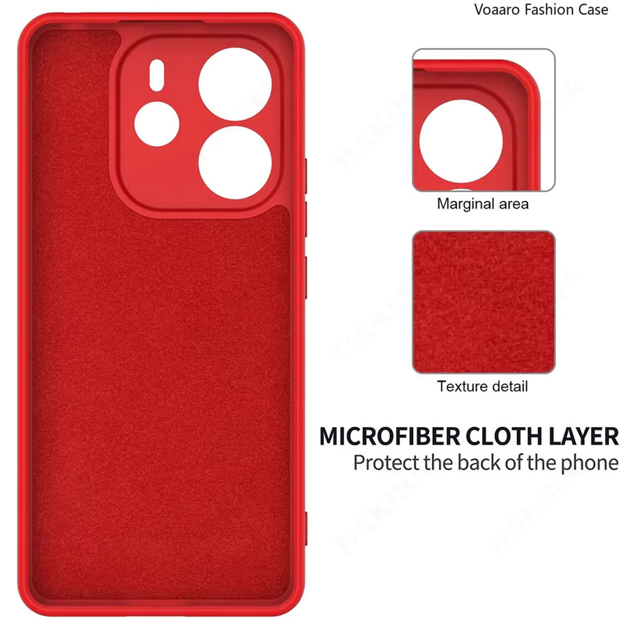 Rutschfeste Flüssigsilikon Handyhülle für Xiaomi Redmi Note 14 4G in Rot mit Sturzschutz - Bild 3