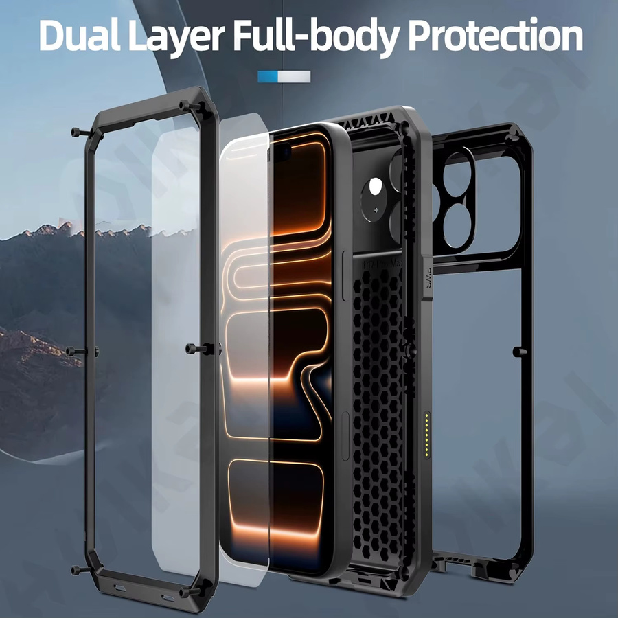 Stoßfeste Heavy Duty 360 Ganzkörper Schutzhülle für Apple iPhone in Schwarz - Bild 3