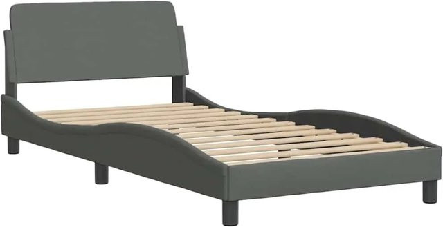 vidaXL Bettgestell Dover Dunkelgrau mit Stoffbezug B/T/H: 105 x 105 x 200 cm - Bild 1