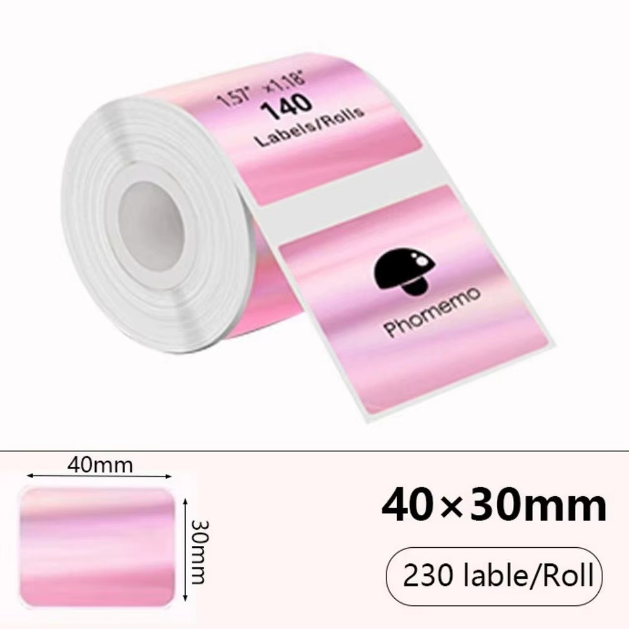 230 Stück Thermo-Laser-Etikettenpapier, selbstklebend und wasserfest, rechteckige Etikettenrolle, B/H: 40 x 30 mm - Bild 1