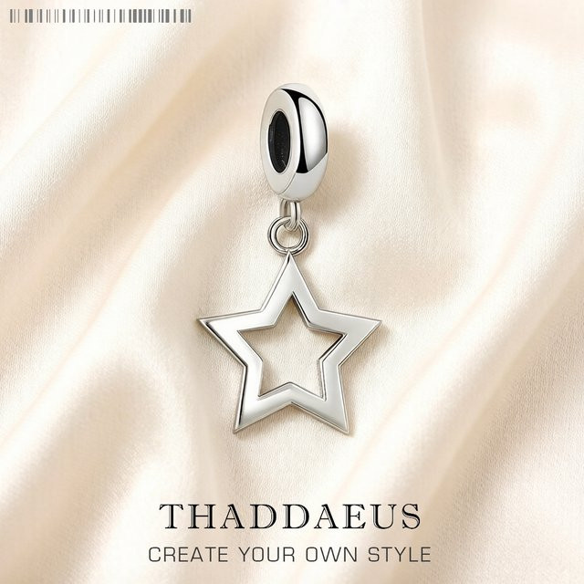 Thaddaeus Anhänger, Stern, 925 Sterlingsilber, Unisex - Bild 1
