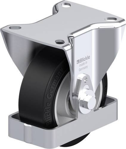 Blickle B-ALEV 100K-FS Stahlblech-Bockrolle in Schwarz und Silber mit 100mm Rad-Durchmesser und 200kg Tragfähigkeit - Bild 1