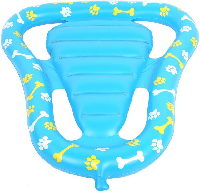 Igeteck Aufblasbares Hundeschwimmfloß aus verstärktem PVC in Blau - Bild 1
