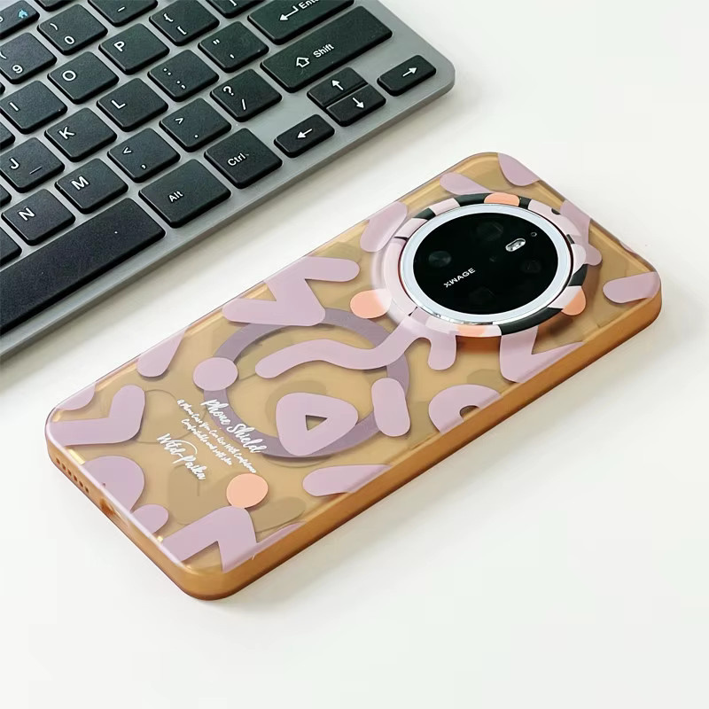 MagSafe Handyhülle mit geometrischem Graffiti Design für Huawei Mate 70 und Mate 60 Pro Plus, magnetische kabellose Ladung, stoßfeste Schutzhülle, Schwarz/Mehrfarbig - Bild 1