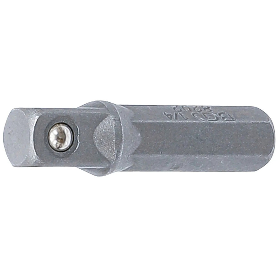 BGS Bit-Knarren-Adapter Außensechskant 6,3 mm auf Außenvierkant 6,3 mm, 30 mm, Silber - Bild 2