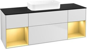 V&B Waschtischunterschrank Finion in Weiß mit Gold, B/T/H: 160 x 60,3 x 50,1 cm - Bild 1