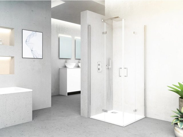 baliv Duschkabine DUK-90.70E Eckduschkabine mit Easy-Clean-Beschichtung, Farbe: Chrom/Transparent, B/T/H: 90 x 90 x 195 cm - Bild 1