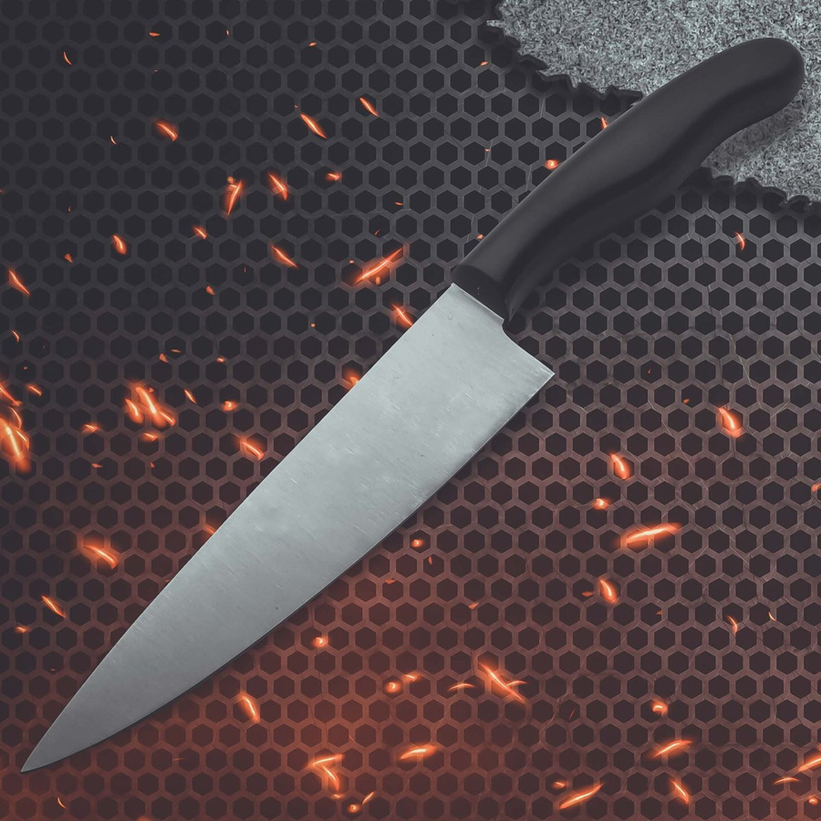 Nirosta Kochmesser Fit Chef Knife aus Edelstahl in Schwarz mit 18 cm Klinge - Bild 2