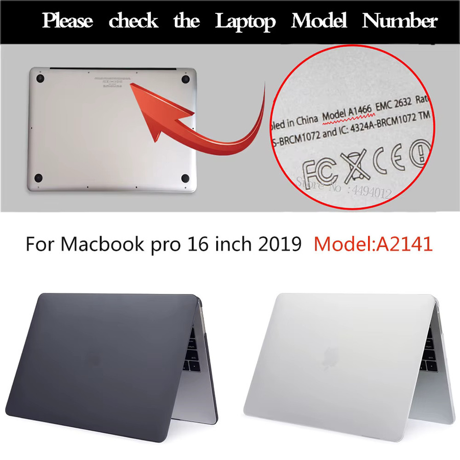 Transparente PVC Laptop-Hülle für Apple MacBook Pro 16 Modell A2141, Matte Schutzhülle für das 2019er Modell - Bild 2
