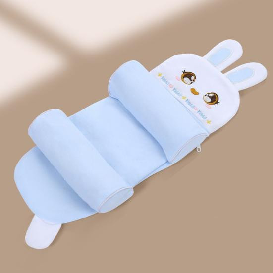 Yousheng Baby Stützkissen für Neugeborene 0-12 Monate, atmungsaktives Säuglingskopfkissen aus Baumwolle und 3D-Mesh, Dinosaurier Design, Blau - Bild 2