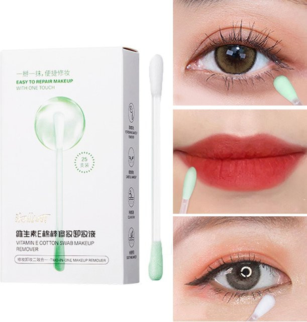 ikAllANT Wattestäbchen zum Make-up-Entfernen, 25 Stück, Unisex - Bild 1