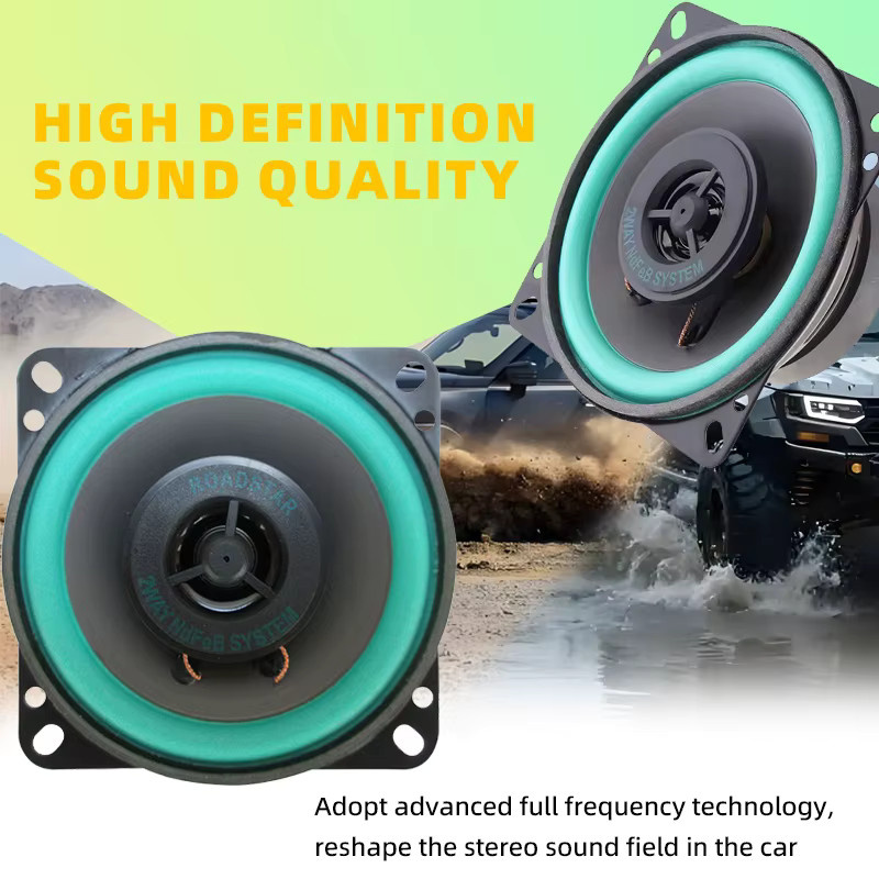 Q-PERTORS 4 Zoll Auto Koaxial Lautsprecher 100W HiFi Full Range Subwoofer in Multicolour - Bild 4