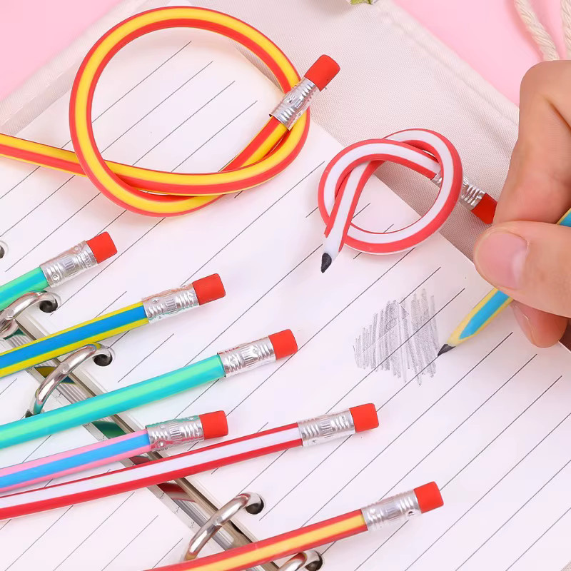 Biegsame Magic Bendy Bleistifte mit Radiergummi in bunten Farben für Kinder und Schüler - Bild 2