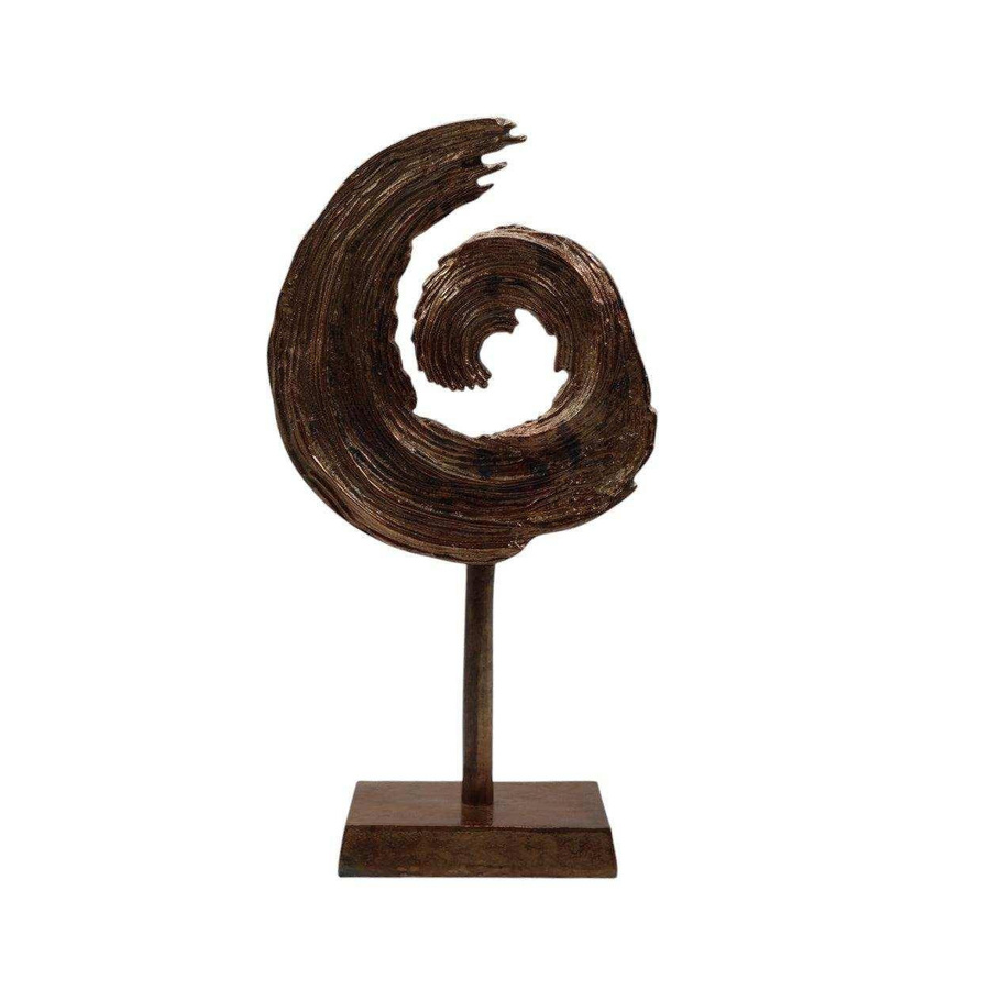 House of Nature Ornament Alma Tischdekoration aus Aluminium in Braun mit Wellenmuster, Höhe: 49 cm - Bild 1