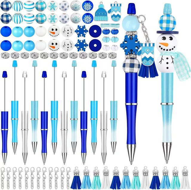 Kolorowys 12-teiliges Weihnachts-Perlenstift Set mit verschiedenen Charms und Karabinerverschlüssen in Multicolour - Bild 1