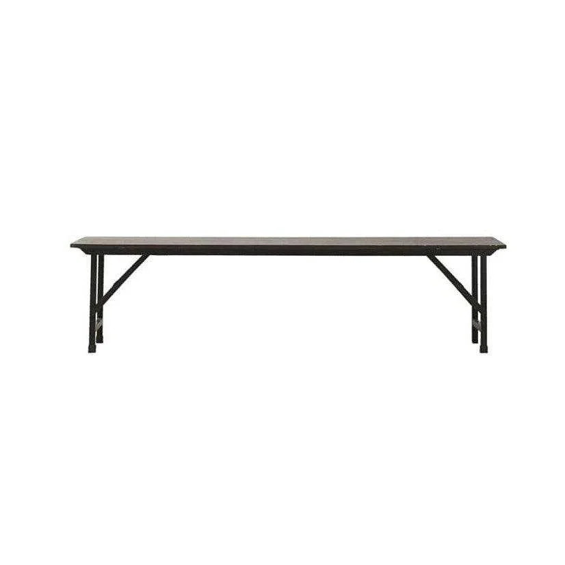 House Doctor Bank Party aus Mangoholz und Eisen in Schwarz, Breite: 180 cm - Bild 1