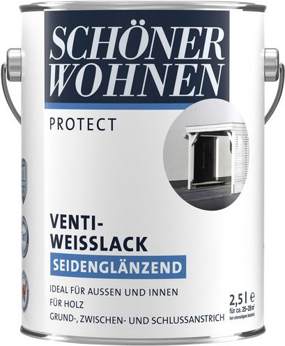 Schöner Wohnen Weißlack für Holz, wetterfest, deckend, seidenglänzend, Farbe: Weiß - Bild 1