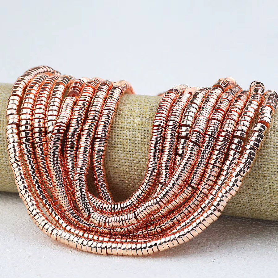 Hämatit Naturstein Spacer Perlen, Roségold, Unisex - Bild 2
