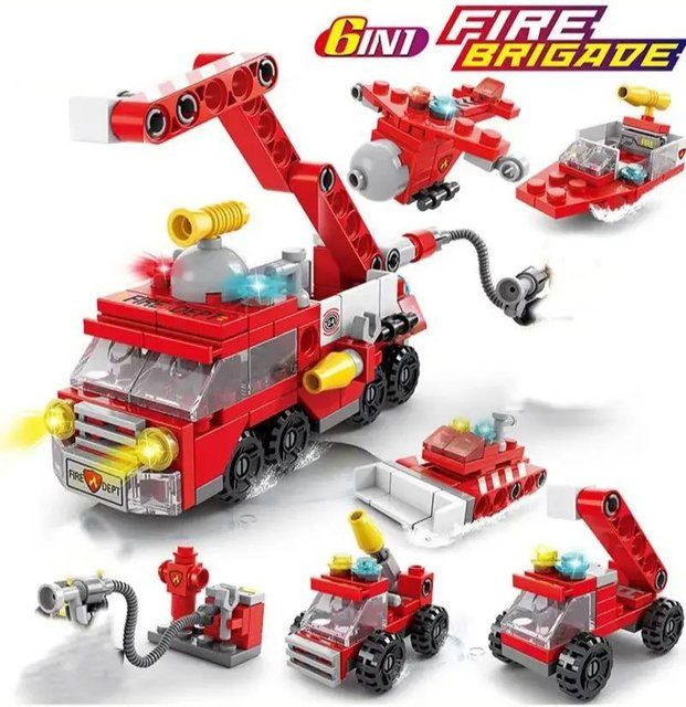 Yiran toy Stadtfeuerwehrkampf Brigadeauto, Baustein-Set, 142 Teile, ab 6 Jahren - Bild 1