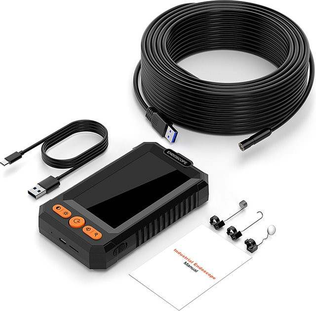 ZEMICAM Industrielle Endoskop-Inspektionskamera mit 4,3-Zoll-Bildschirm, 1080P Auflösung, 8 mm Kamera und IP67 Schutz, Schwarz - Bild 1