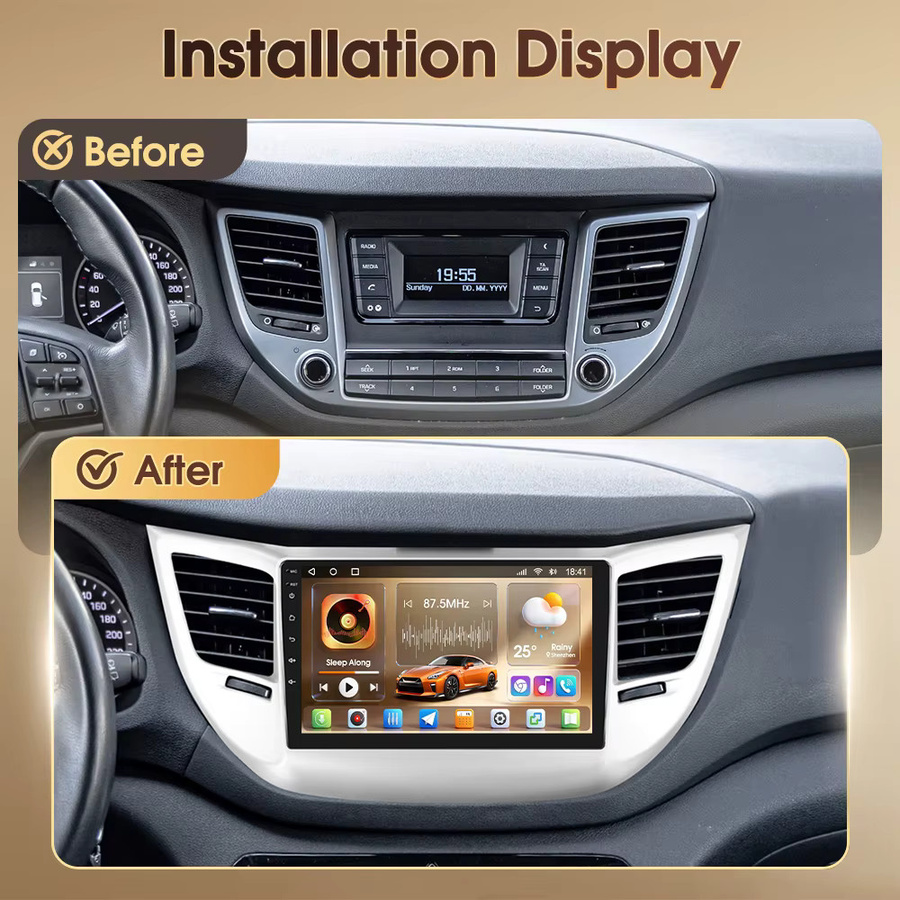 Podofo Android Autoradio für Hyundai Tucson 2015-2017 mit 9 Zoll IPS Bildschirm, 8-Kern Prozessor, 8+128GB Speicher, WIFI und GPS - Bild 2