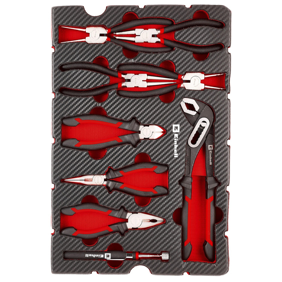 Einhell Werkzeug-Pad Zangen-Set 9-teilig aus Chrom-Vanadium in Schwarz-Rot - Bild 3