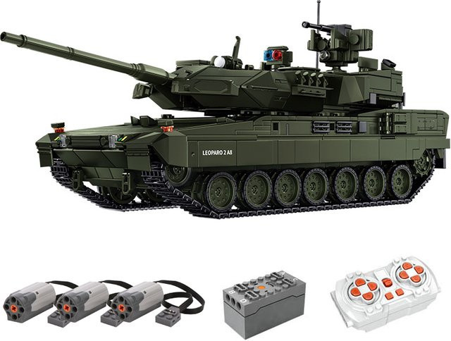 GUCAA Leopard 2A8 Kampfpanzer Bausteine Set, Militär Spielzeug Panzer in Grün aus Kunststoff - Bild 1