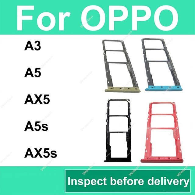 SIM-Karten-Slot-Adapter für OPPO A3, A5, AX5, A5 4G und A5s in Schwarz - Bild 1