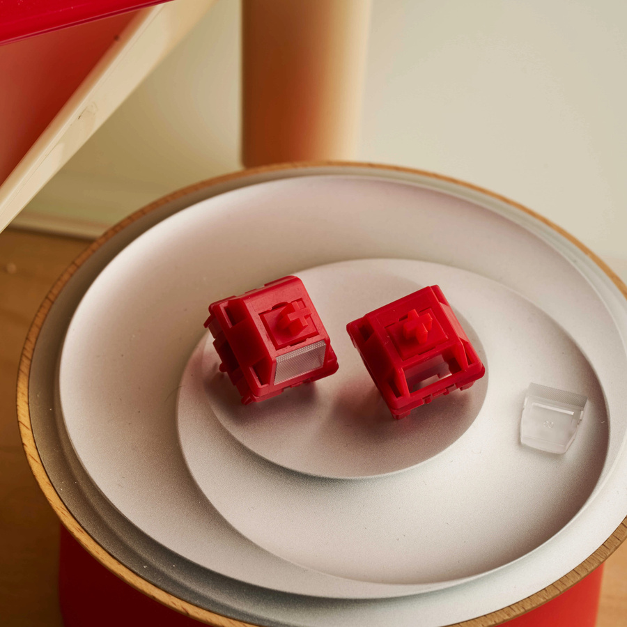 TTREDS Switch 45G Tactile Pre-Lubed HotSwap Pom Stem HMX Switches für mechanische MX-Tastaturen in Rot - Bild 2