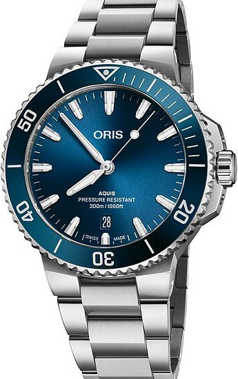 Oris Aquis Date Armbanduhr, Automatik, Edelstahl, Blau, 41,5 mm, Herren - Bild 1