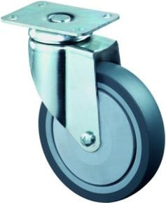 BS Lenkrolle Apparaterolle C100.A85.100 mit 100 mm Raddurchmesser in Blau, Grau und Silber - Bild 1