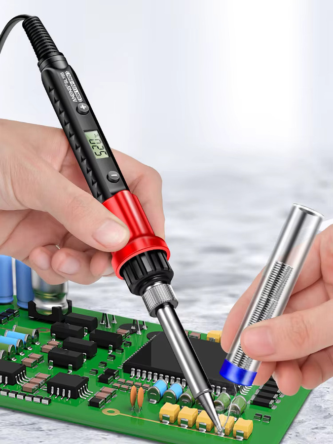 ANENG SL104/SL105 Elektrischer Lötkolben in Rot, einstellbares Profi-Lötkit für Reparaturarbeiten - Bild 7