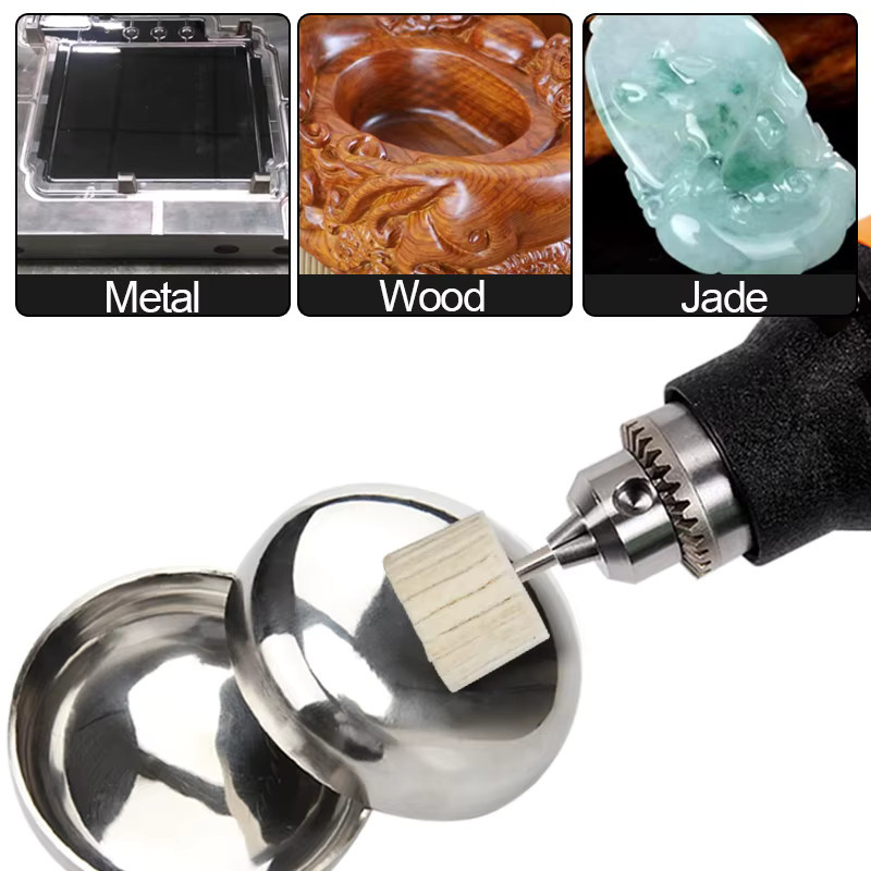 NuoDunco Wollfilz Polierpad mit 6mm Schaft zum Polieren und Schleifen für Metall und Holzbearbeitung - Bild 2