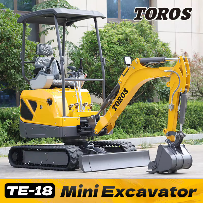 TOROS Mini-Bagger 2 Tonnen mit Gummiketten und Kabine in Gelb - Bild 2