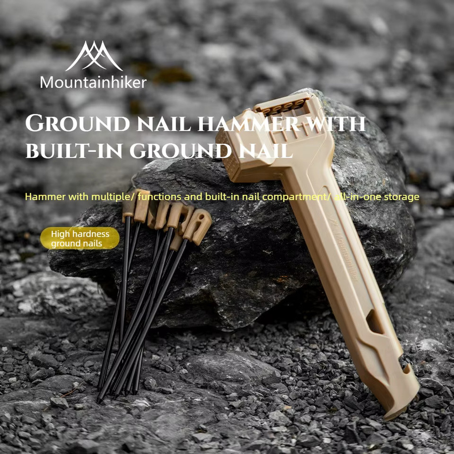 MOUNTAINHIKER 8-teiliges Campingzelt-Set mit Hammer und 18 cm langen Zeltnägeln in Schwarz - Bild 2