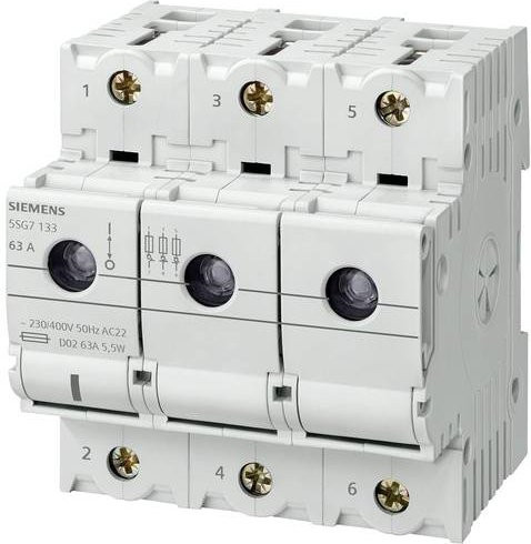 Siemens Lasttrennschalter 35A 400V Sicherungsgröße D02 in Weiß - Bild 1