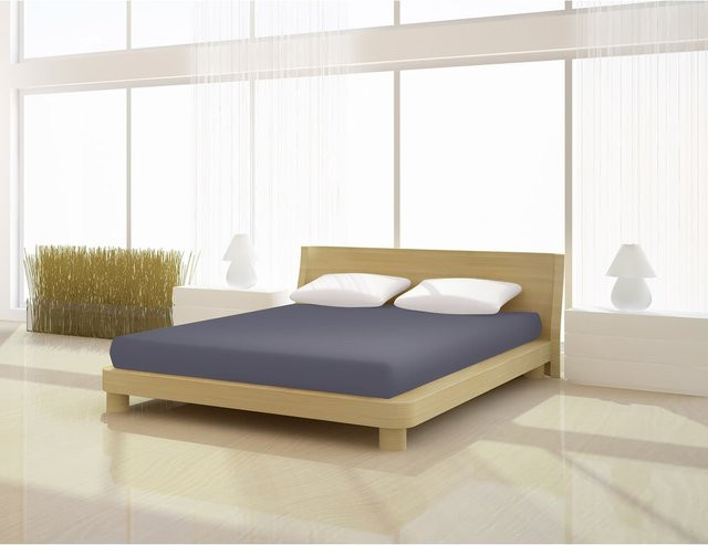 Mr. Sandman Spannbetttuch Fein Jersey de luxe in Blau, B/T: 90 x 100 cm, H: 200 cm - Bild 1