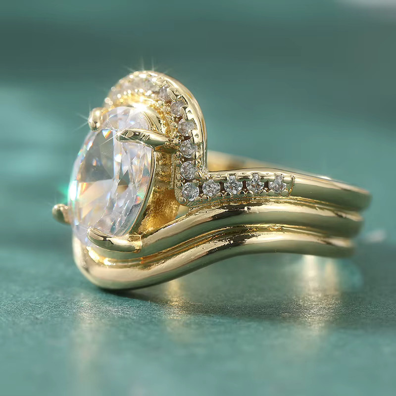YoYo Ring, Zirkonia, Gold, Damen, Hochzeit, Verlobung - Bild 3