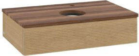 V&B Waschtischunterschrank Antao mit Frontstruktur in Eiche Honig Braun, B/T/H: 80 x 50 x 19 cm - Bild 1