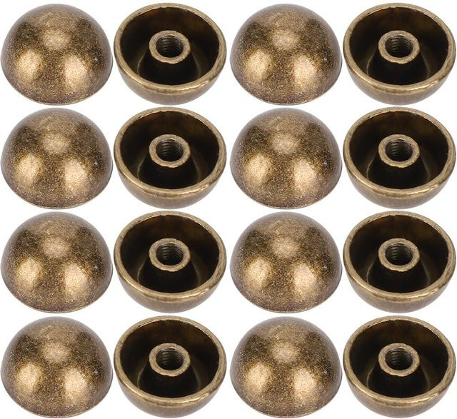 30 Schraubnieten in Pilzform von Shoemst aus Messing zur Lederdekoration, Farbe Bronze, Durchmesser: 12 mm - Bild 1
