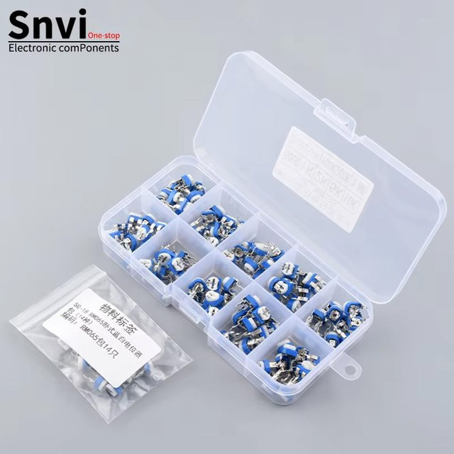 SNVI RM065 Horizontales Einstellbares Potentiometer-Set in Blau, 10 oder 14 Stück, verschiedene Widerstandswerte für DIY-Projekte - Bild 1