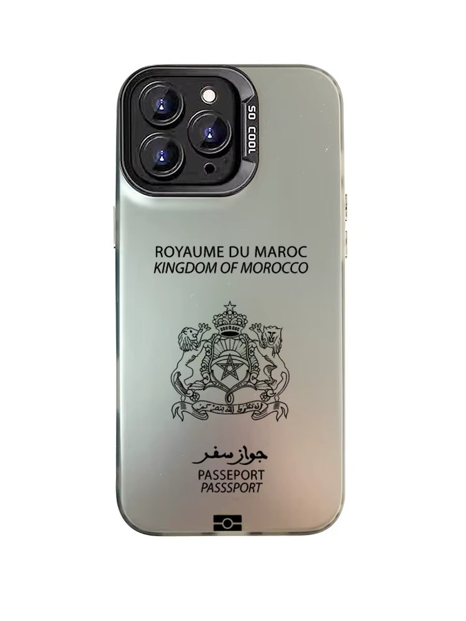 Stoßfeste Handyhülle im Marokko Reisepass Design für iPhone 17, 16, 15, 14, 13, 12, 11 Pro Max Plus mit matter Rückseite - Bild 2