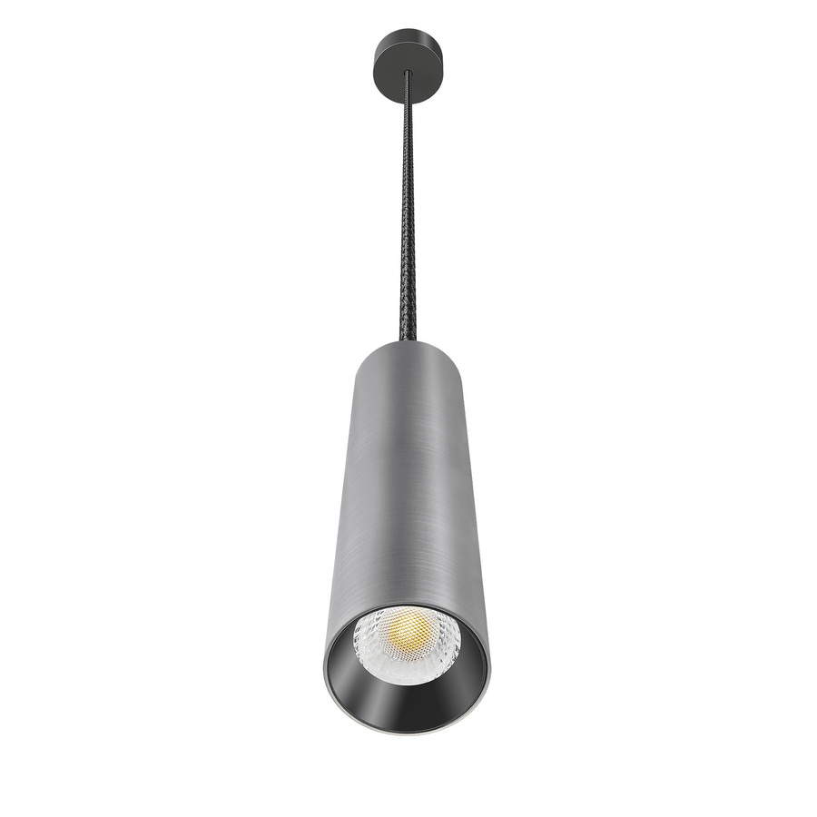 Luxvenum Pendelleuchte SIGNATURE 1-flammig in Titan gebürstet, dimmbar, LED, Aluminium, Durchmesser: 27 cm - Bild 1