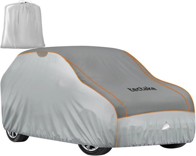 Tectake Autoplane Fahrzeugabdeckung aus Polyester mit 4 mm Schaumstoffschicht, wasserdicht und atmungsaktiv, B/T/H: 571 x 203 x 145 cm - Bild 1